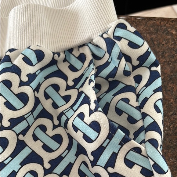 Burberry Boys/Girls Casual BLUE WHITE Monogram B Joggers-6/7 - Picture 4 of 16